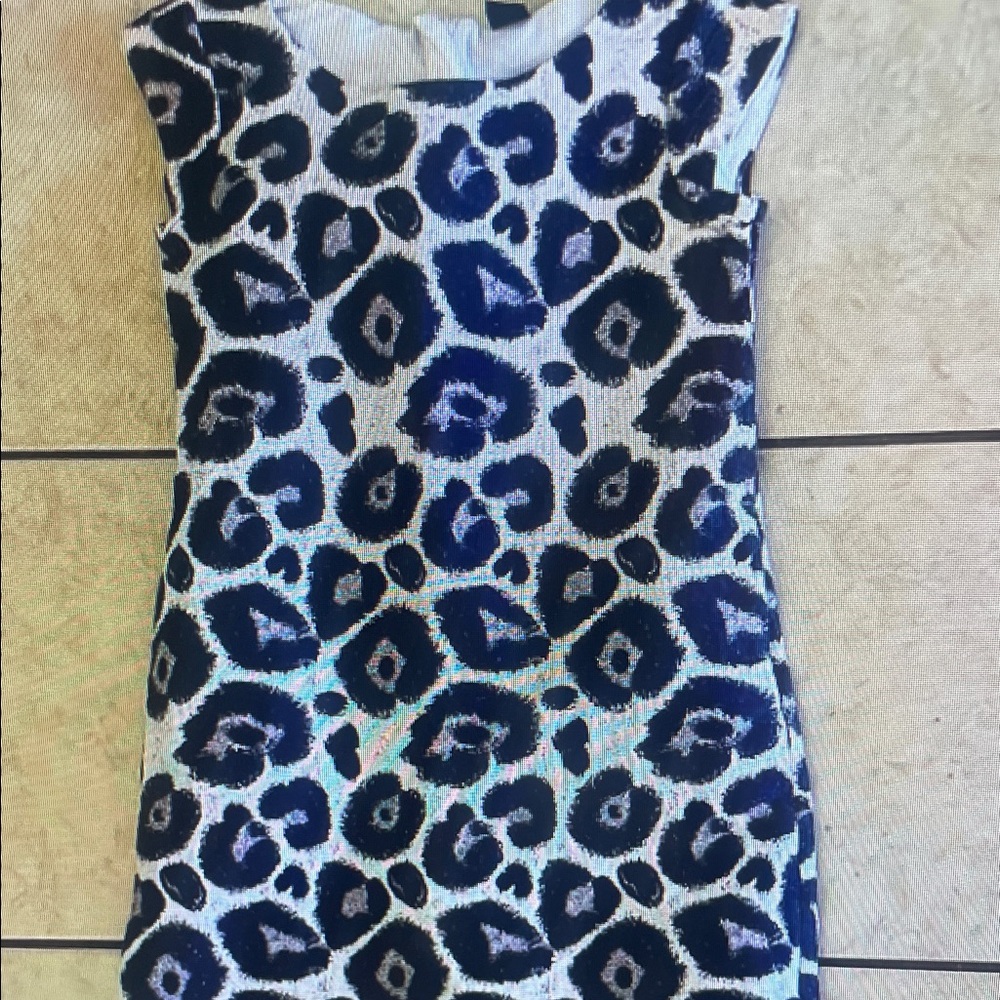 Stylish Blue and White Leopard Print Skirt